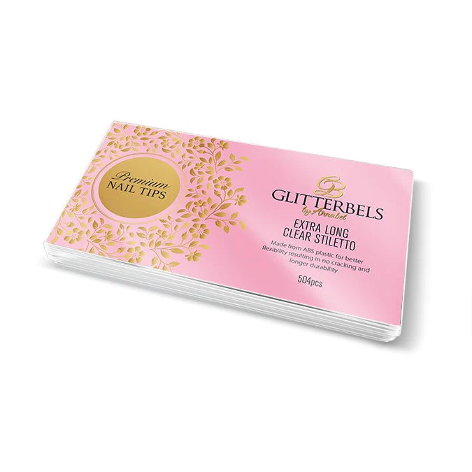 Glitterbels Extra Long Clear Stiletto Tips