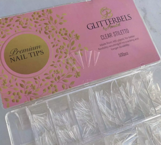 Glitterbels Clear Stiletto Nail Tips
