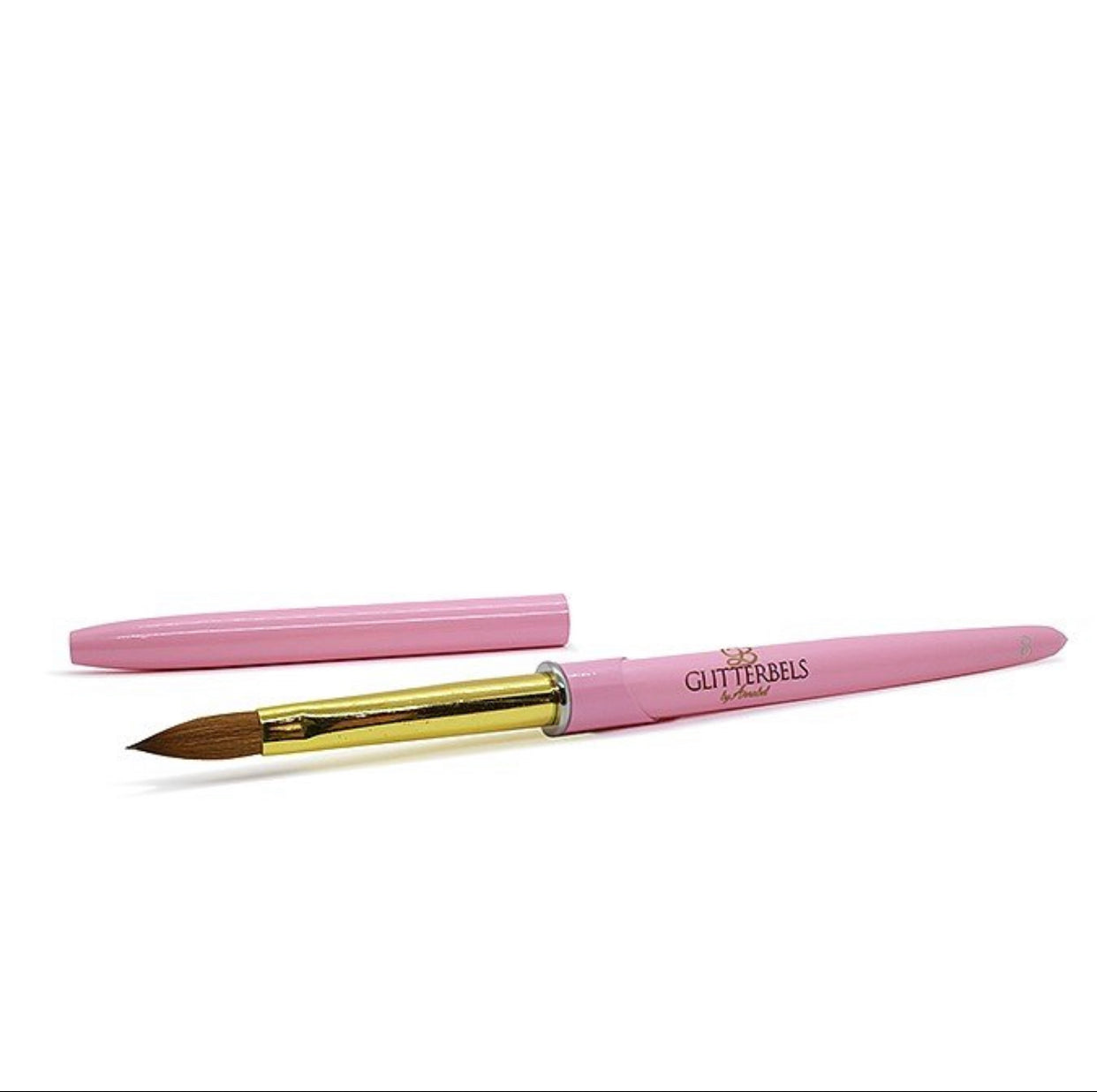 Glitterbels Pink Acrylic Brush (Size 8)