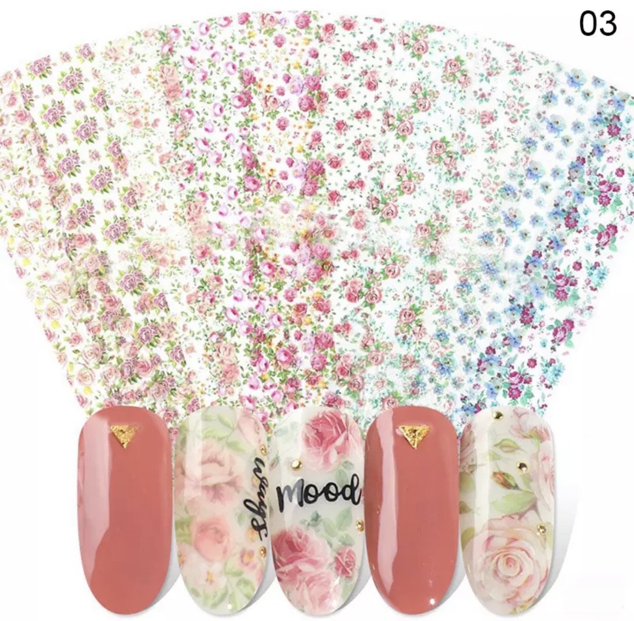 Nail foils Floral pack