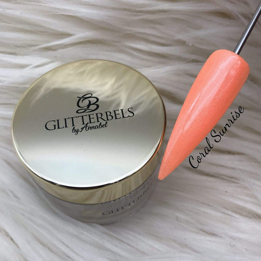 GLITTERBELS COLOUR ACRYLIC POWDERS - Coral Sunrise (1oz)