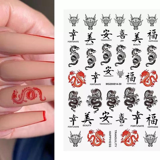 Nail stickers dragons