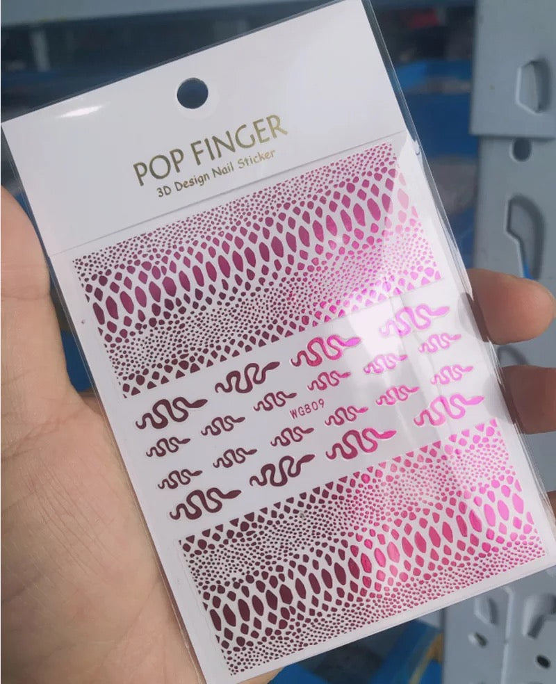 Snake stickers pink
