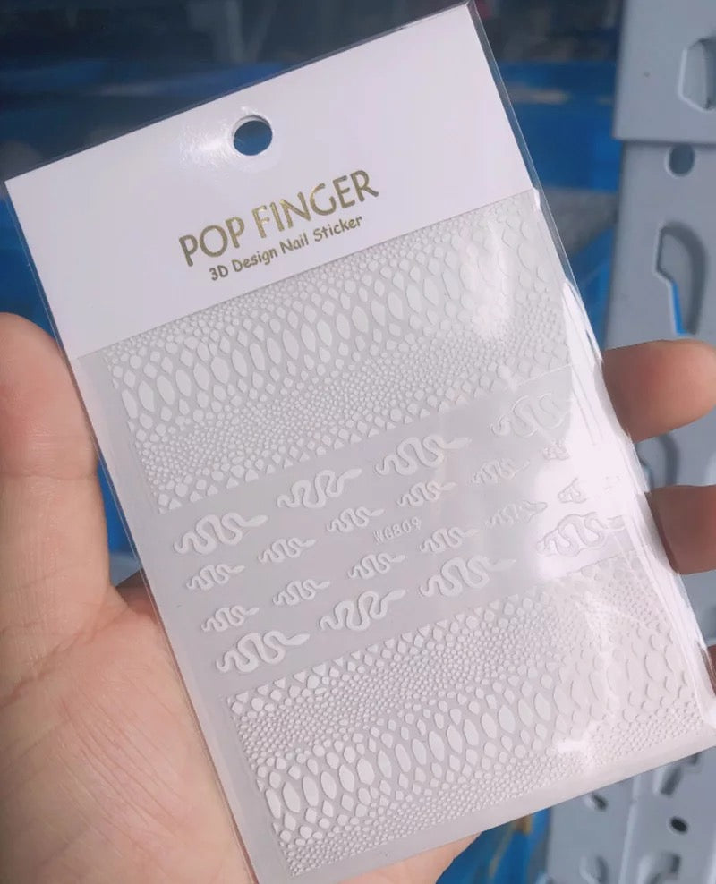 Snake stickers white
