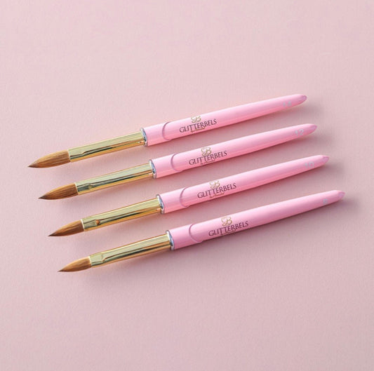 Glitterbels Pink Acrylic Brush (Size 8)